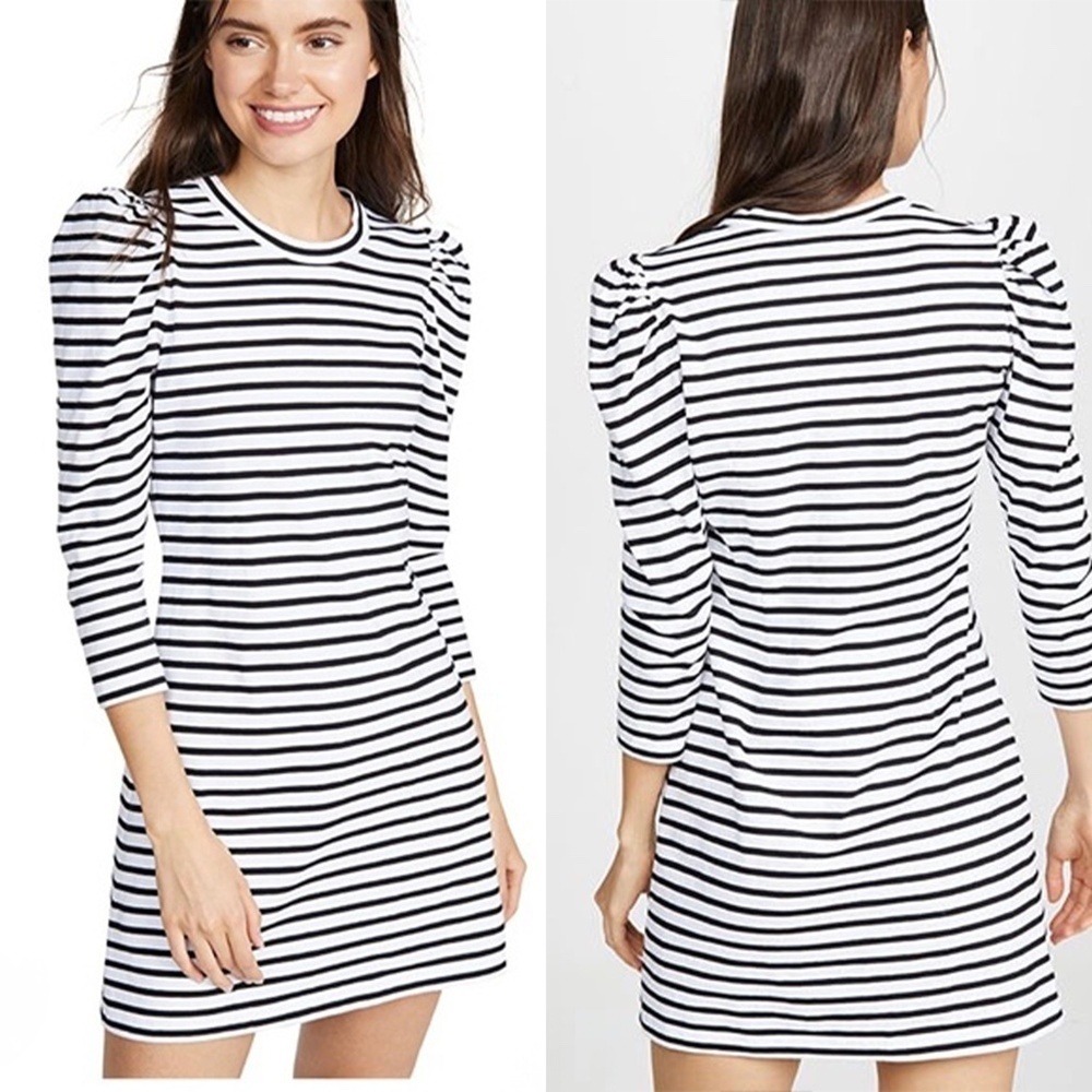 NWT A.L.C | Classic Kidman Jersey Knit Dress in Black and White Stripe | Size S - Picture 4 of 12